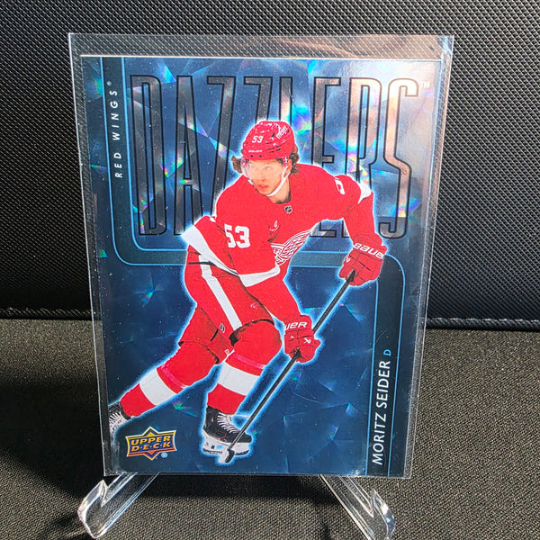 2025-26 Upper Deck Series 2 Dazzlers Blue DZ-65 Moritz Seider Detroit Red Wings