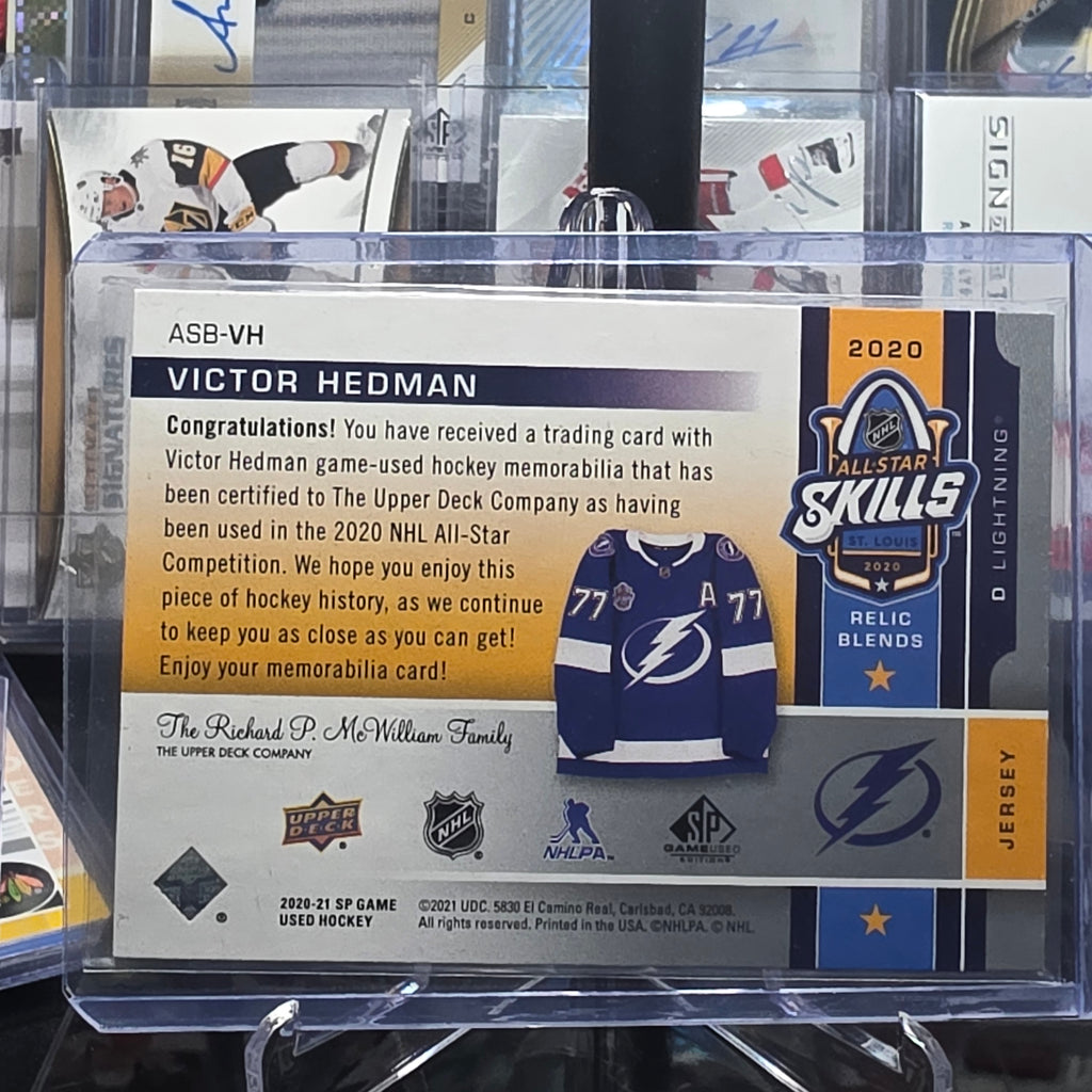 2020-21 SP Game Used Victor Hedman 2020 NHL All-Star Skills Competition Relic (Tampa Bay Lightning)
