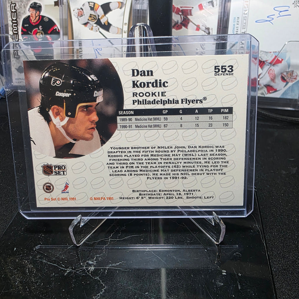 1991-92 Pro Set Dan Kordic #553 Rookie Philadelphia Flyers