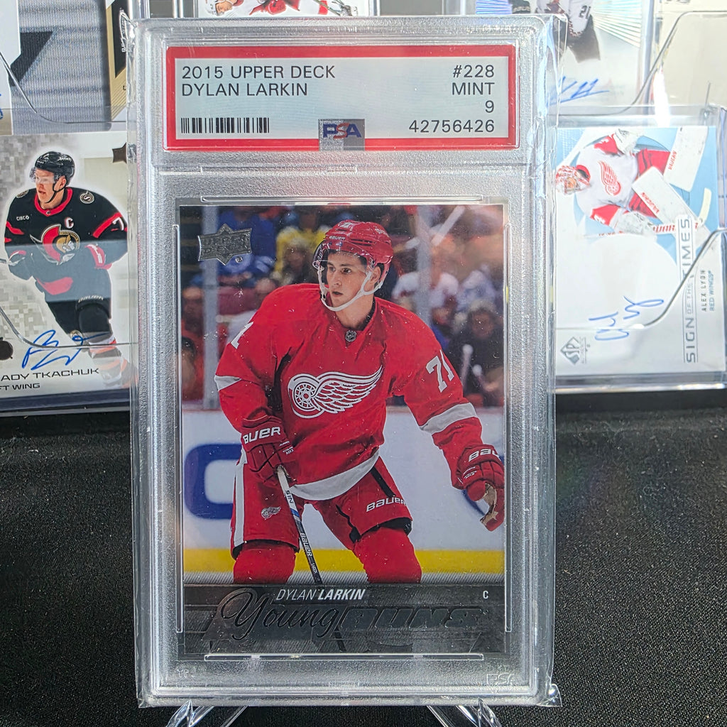 2015-16 Upper Deck Series 1 Dylan Larkin #228 Young Guns Detroit Red Wings PSA 9