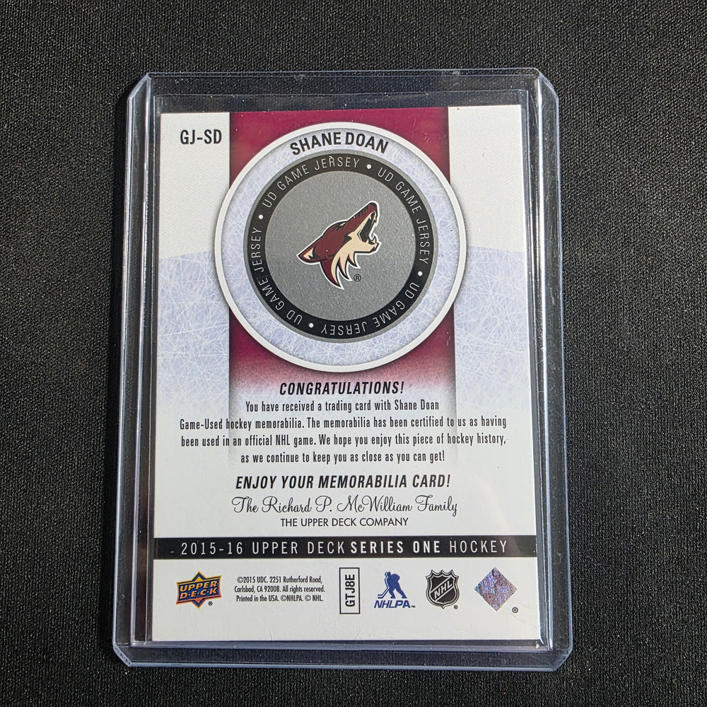 2014-15 Upper Deck UD Game Jersey Shane Doan Arizona Coyotes