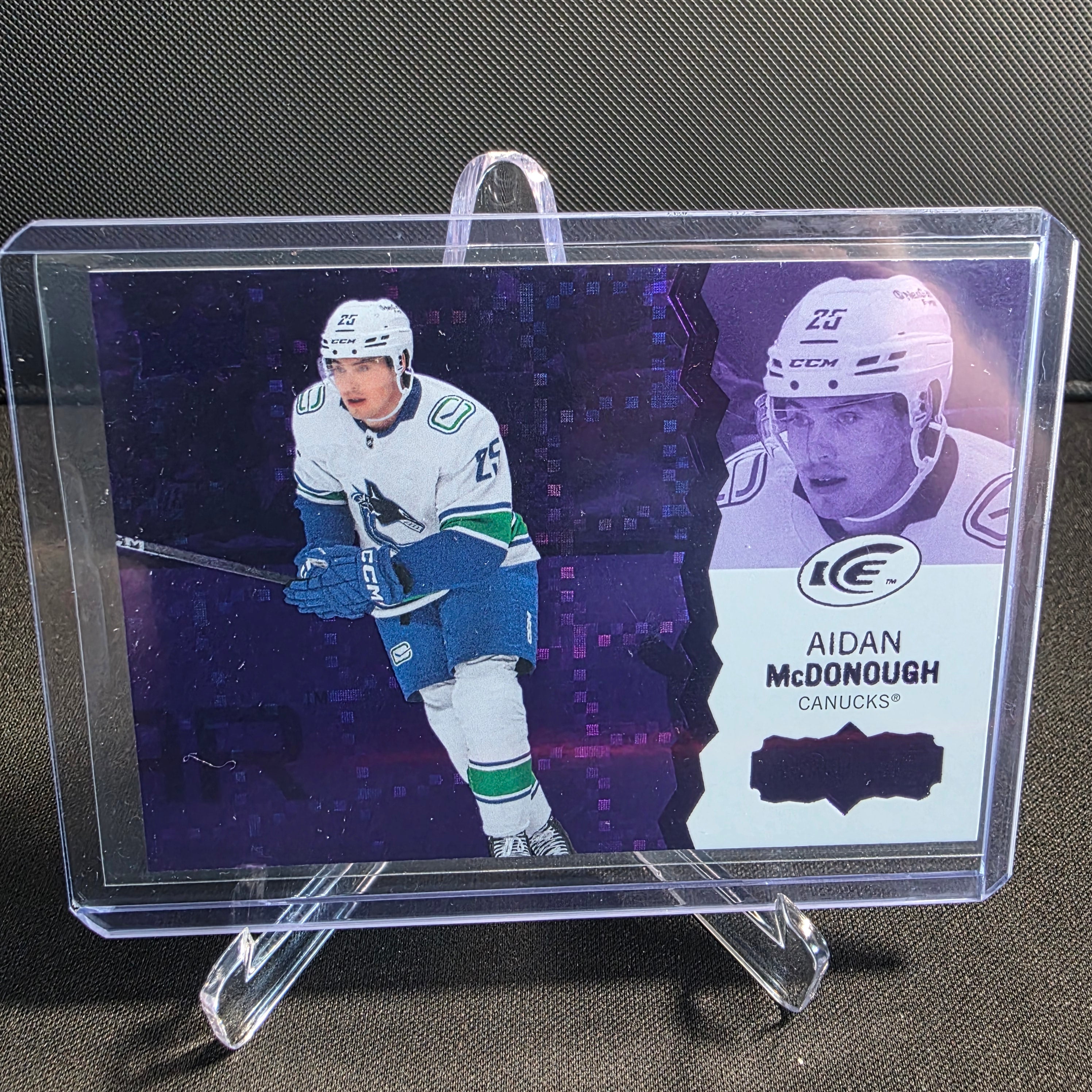2023-24 Upper Deck Ice 131 Aidan McDonough Rookie Purple Vancouver Canucks