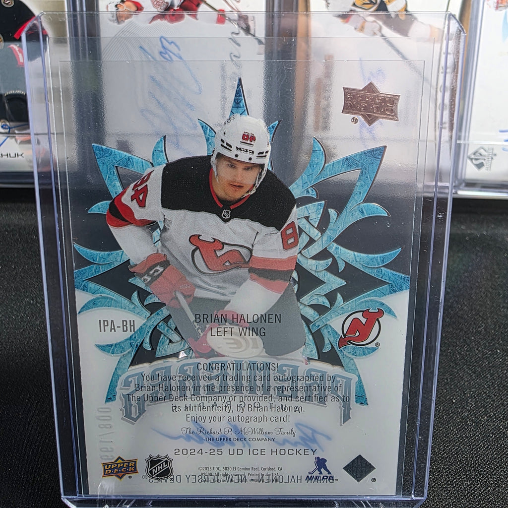2024-25 Upper Deck Ice Brian Halonen IPA-BH Ice Premieres Autograph 008/199 New Jersey Devils RC
