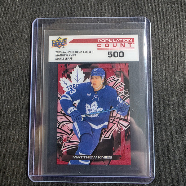 2025-26 Upper Deck Series 1 Population Count 500 Matthew Knies Maple Leafs