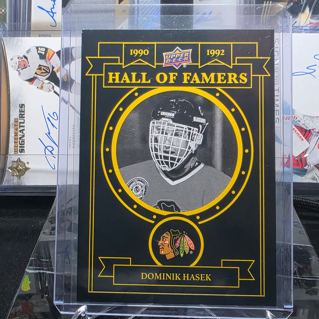 2025-26 Upper Deck Chicago Blackhawks Centennial Dominik Hasek Hall of Famers Yellow (Blackhawks)