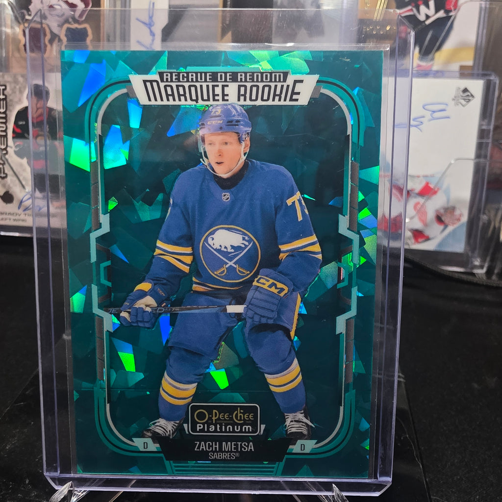 2025-26 O-Pee-Chee Platinum Marquee Rookie Turquoise Fragments 290 Zach Metsa Buffalo Sabres 146/249