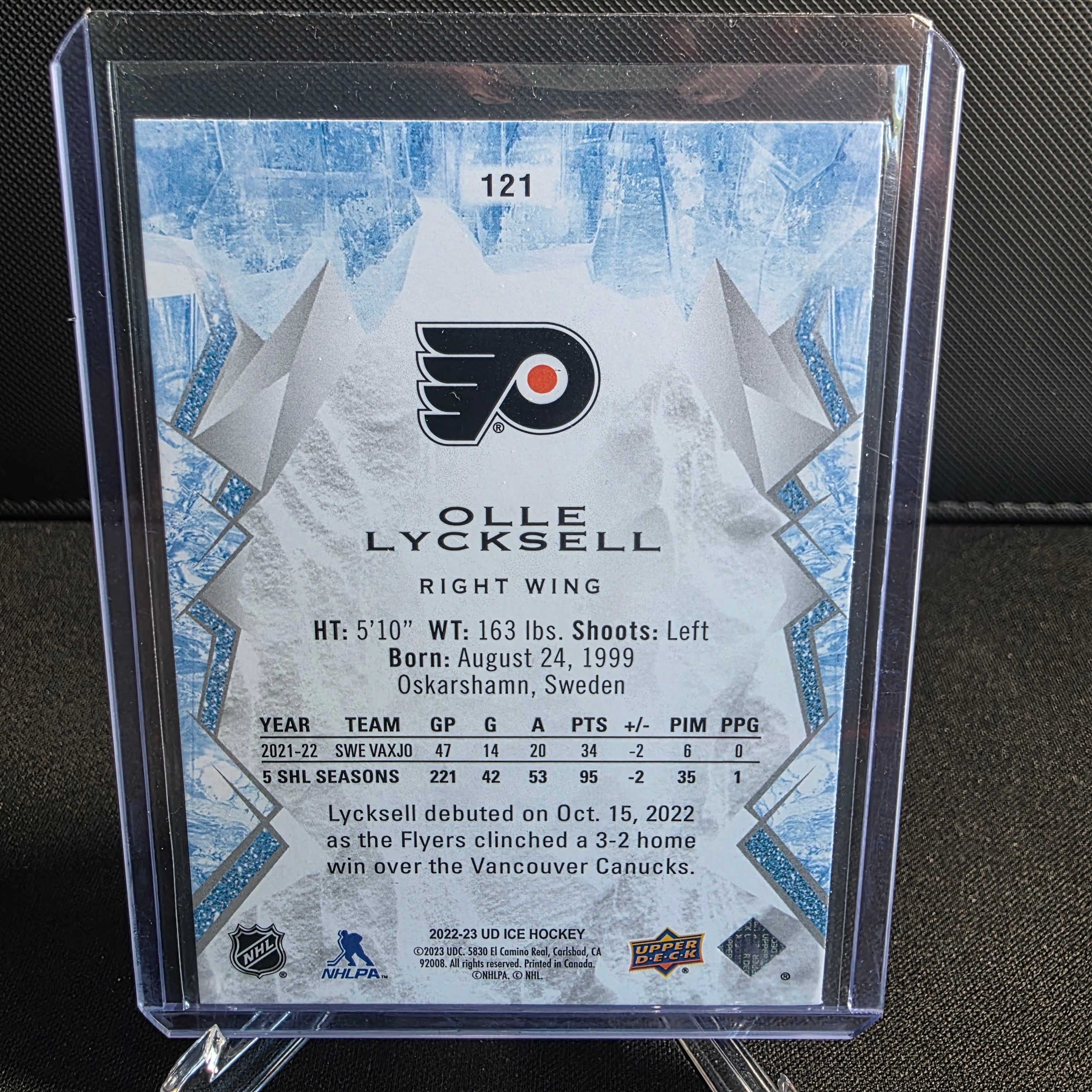 2022-23 Upper Deck Ice Rookie 121 Olle Lycksell Philadelphia Flyers