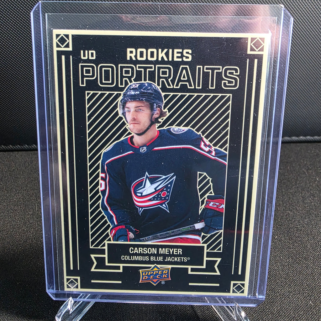 2022-23 Upper Deck Series 2 UD Rookies Portraits P-59 Carson Meyer Columbus Blue Jackets