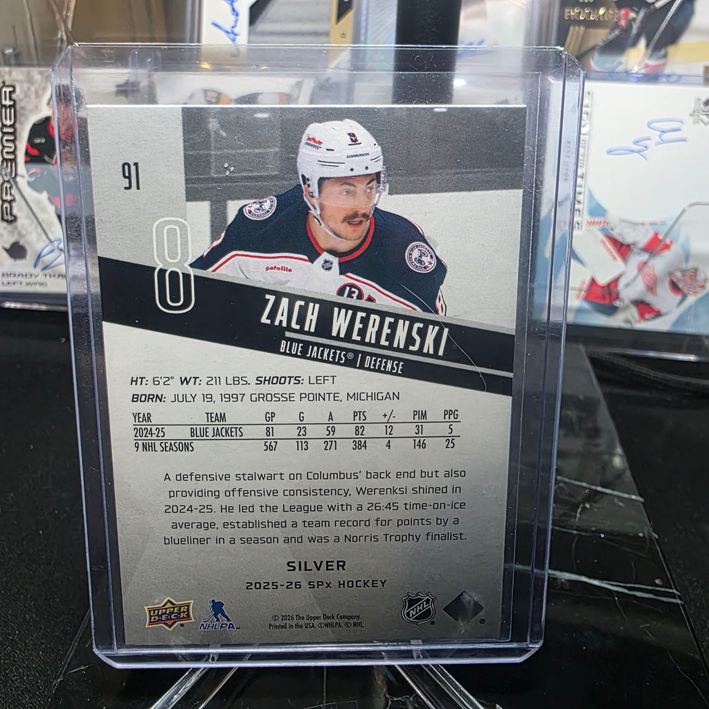 2025-26 SPx Zach Werenski #91 Silver Columbus Blue Jackets