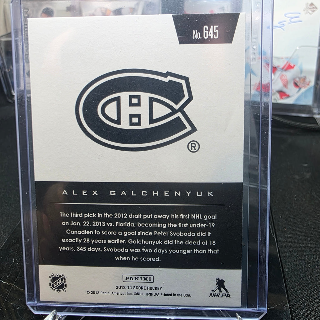 2013-14 Panini Score 645 Hot Rookies Alex Galchenyuk Montreal Canadiens