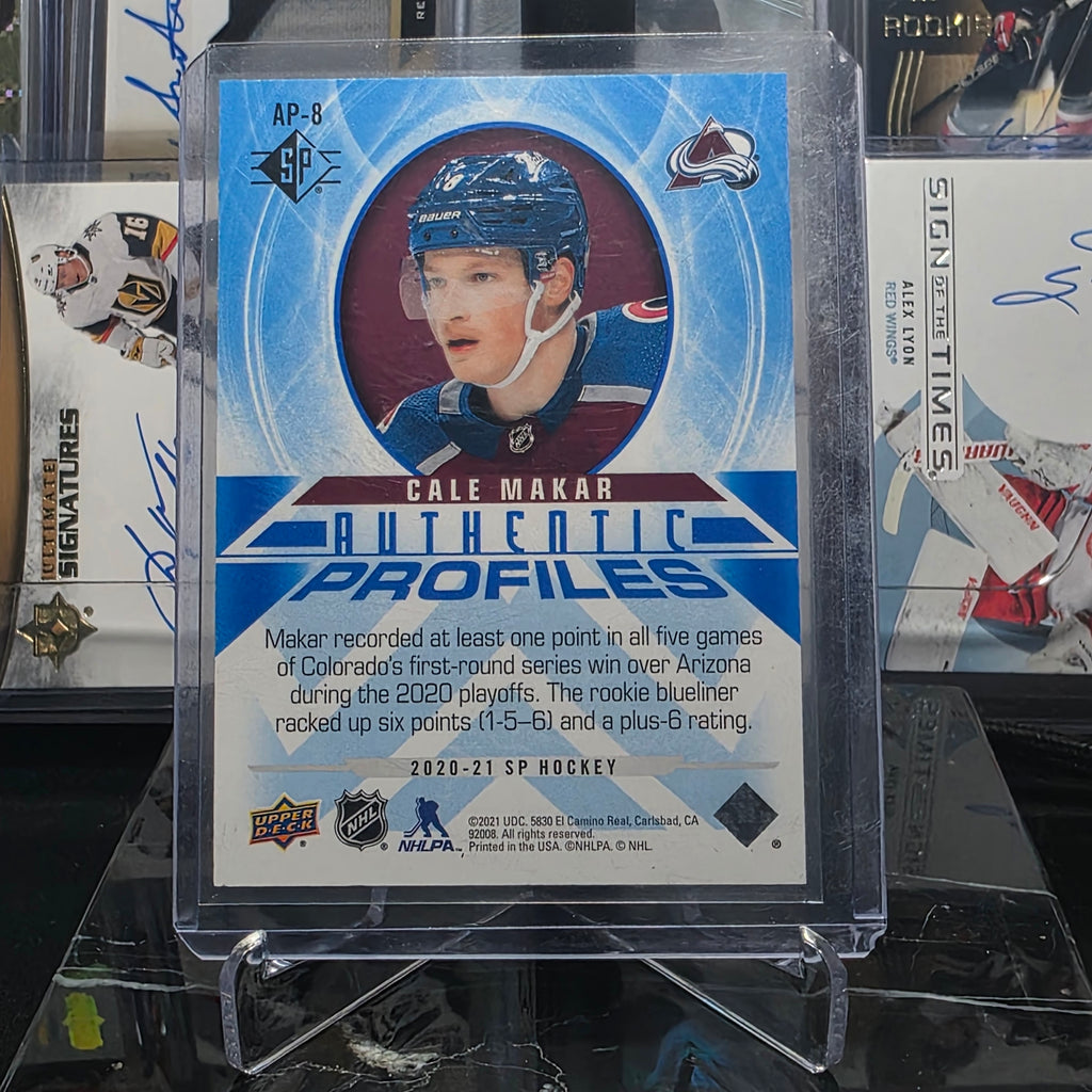 2020-21 SP Hockey Cale Makar Authentic Profiles #AP-8 (Colorado Avalanche)
