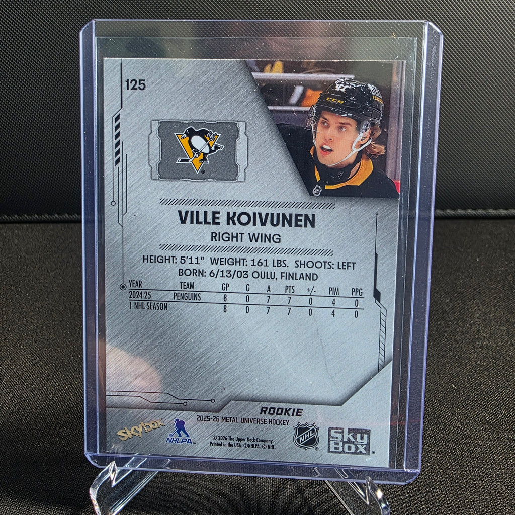 2025-26 Skybox Metal Universe 125 Ville Koivunen Rookies Pittsburgh Penguins