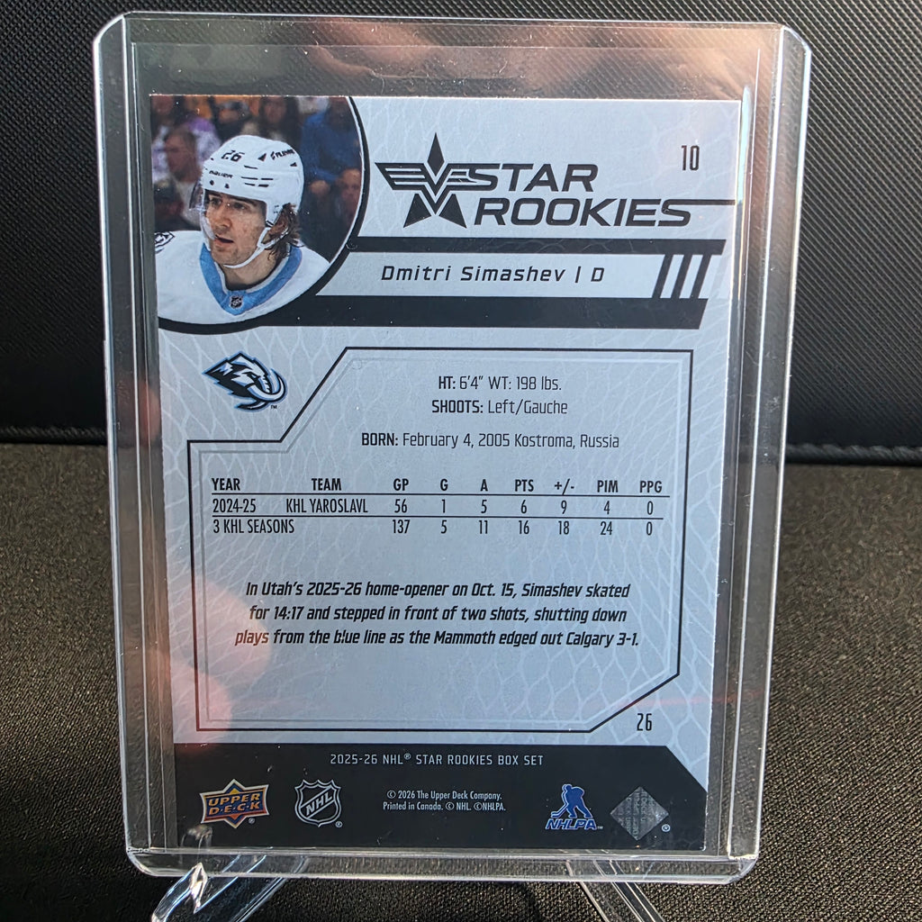 2025-26 Upper Deck Star Rookies Box Set 10 Dmitri Simashev Utah Mammoth