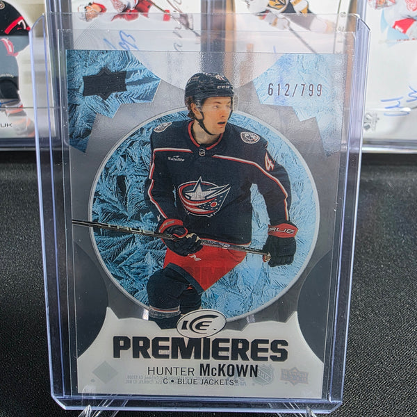 2023-24 Upper Deck Ice Hunter McKown #188 Ice Premieres 612/799 Columbus Blue Jackets RC