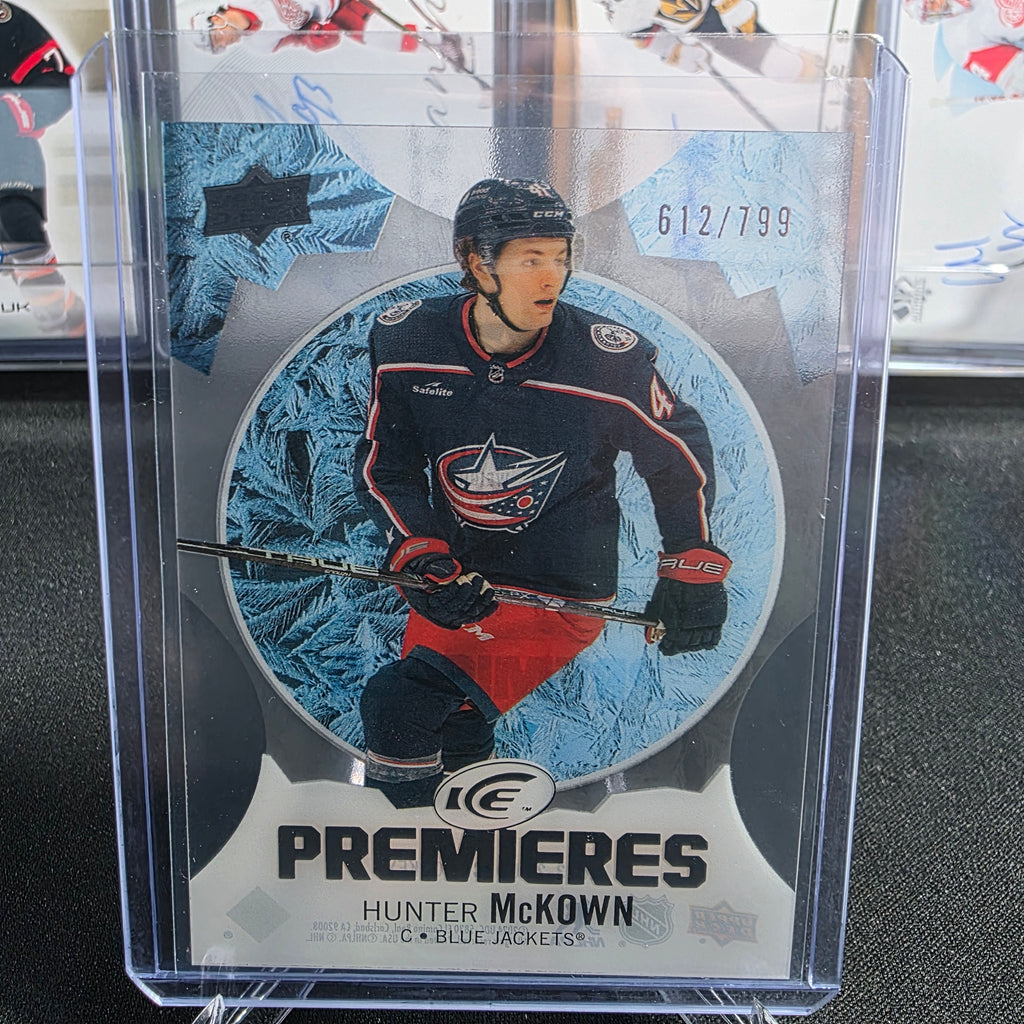 2023-24 Upper Deck Ice Hunter McKown #188 Ice Premieres 612/799 Columbus Blue Jackets RC