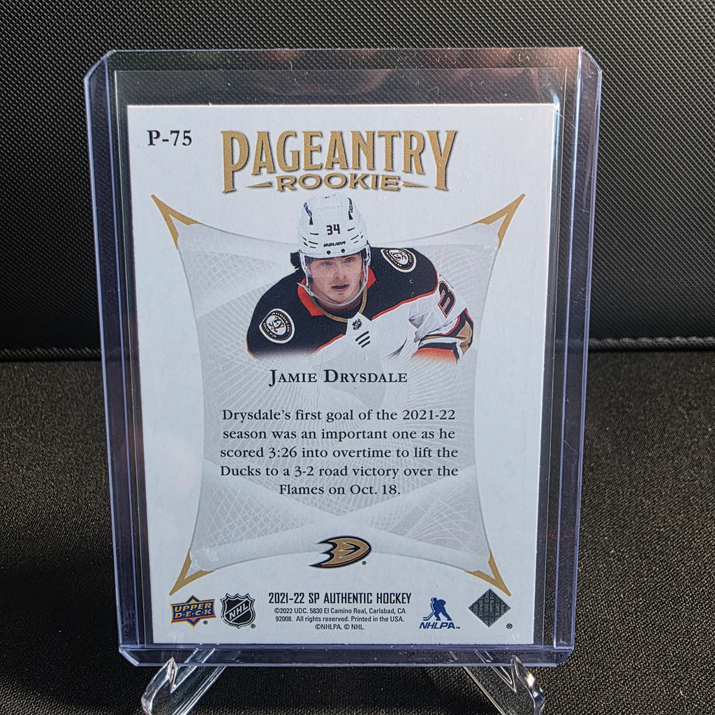 2021-22 SP Authentic Pageantry Rookie P-75 Jamie Drysdale Anaheim Ducks