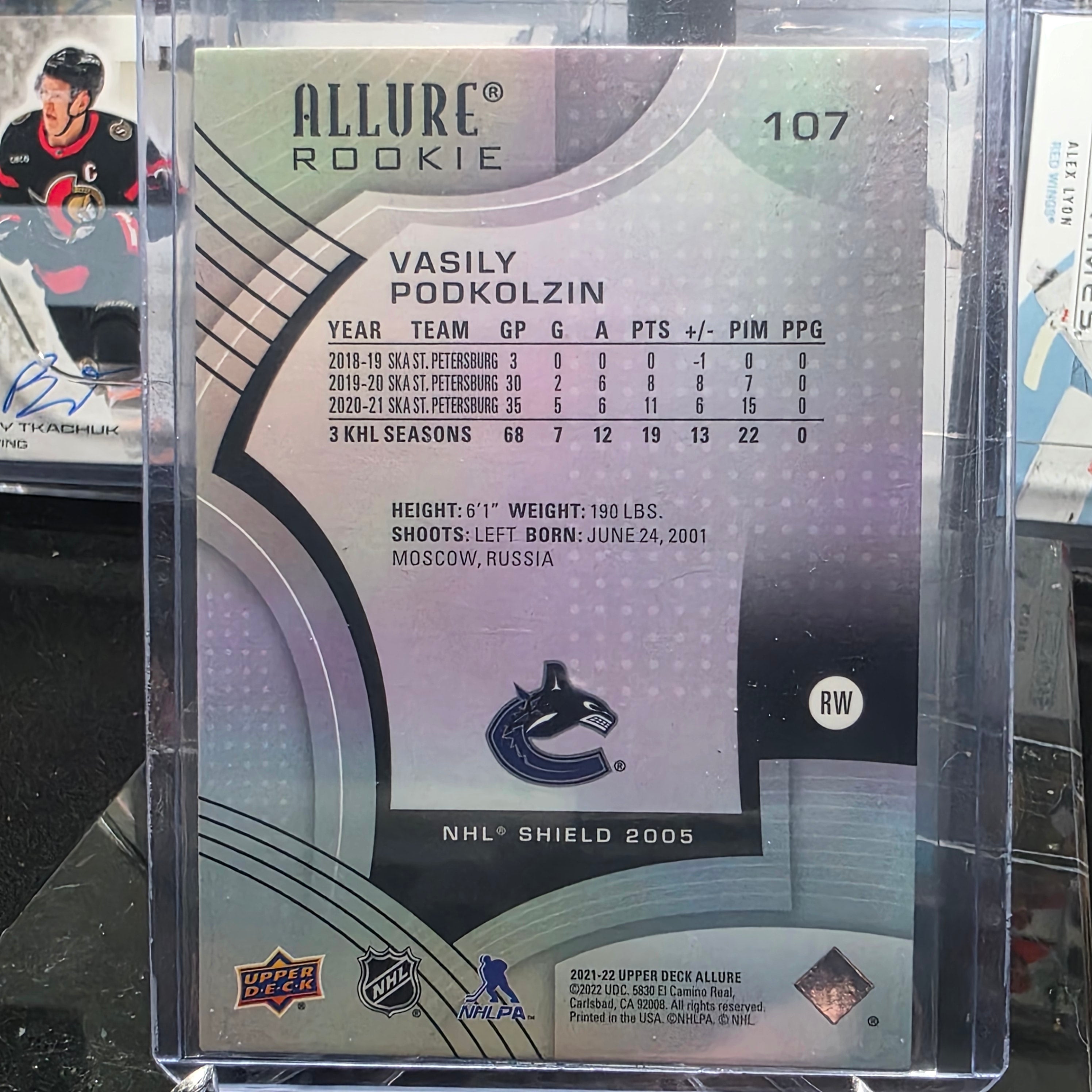 2021-22 Upper Deck Allure Vasily Podkolzin #107 Rookie Vancouver Canucks