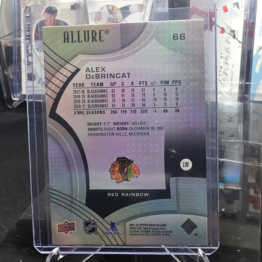 2021-22 Upper Deck Allure Alex DeBrincat #66 Red Rainbow Chicago Blackhawks