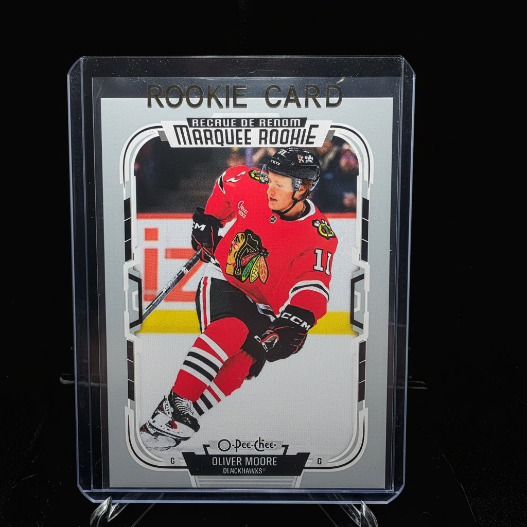 2025-26 O-Pee-Chee Oliver Moore #558 Marquee Rookie Chicago Blackhawks