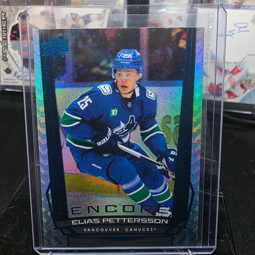2025-26 Upper Deck Series 2 Elias Pettersson #E-191 Encore Blue Vancouver Canucks