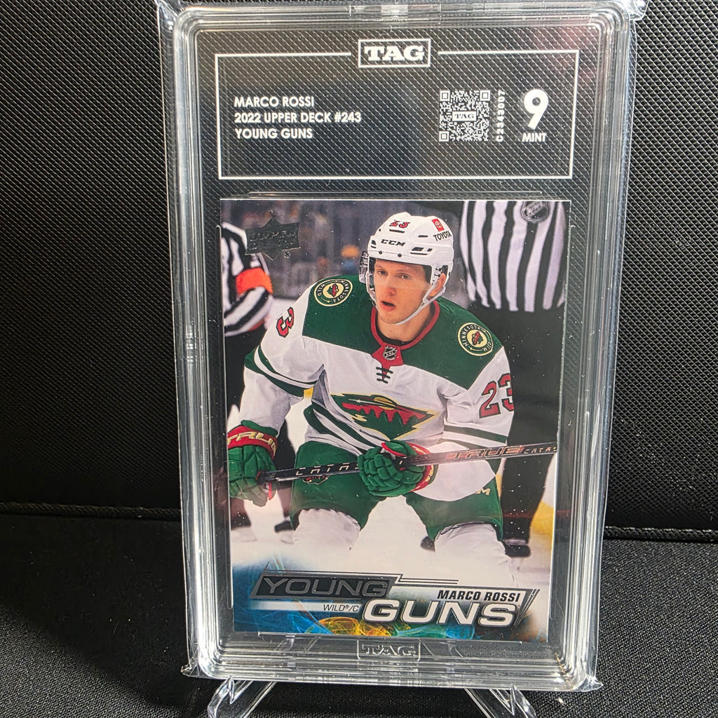 2022-23 Upper Deck Series 1 Young Guns 243 Marco Rossi TAG 9 Mint Wild RC