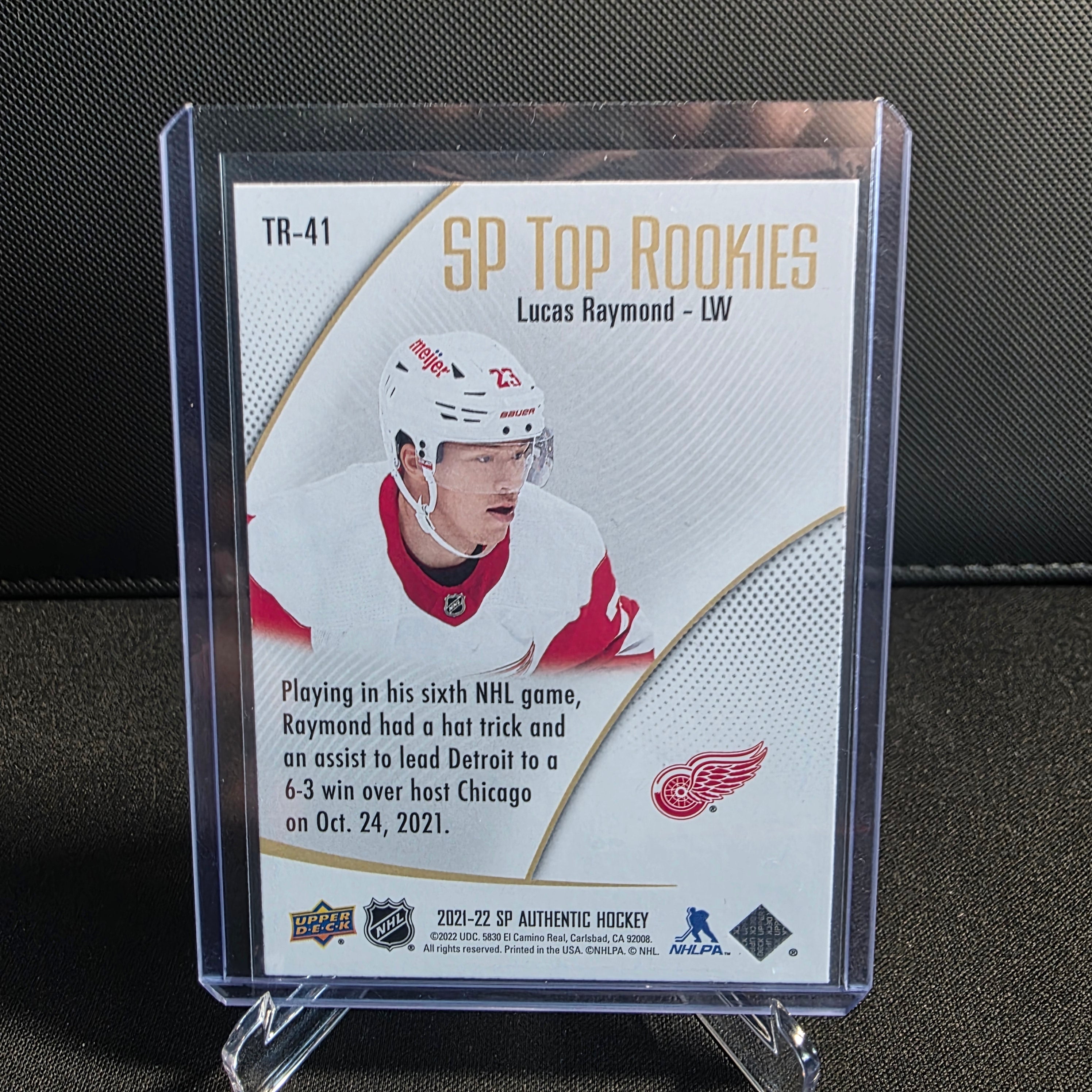 2021-22 SP Authentic SP Top Rookies TR-41 Lucas Raymond Detroit Red Wings