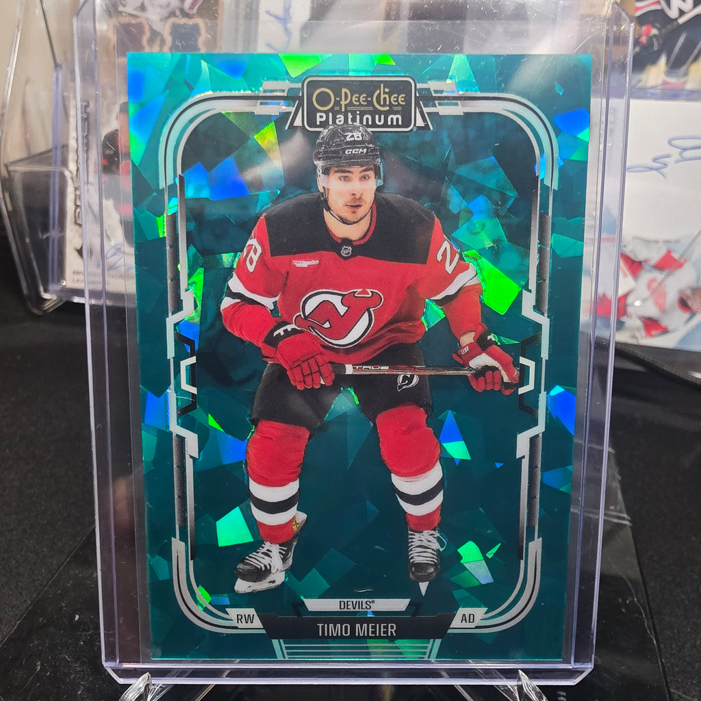 2025-26 O-Pee-Chee Platinum Turquoise Fragments 137 Timo Meier New Jersey Devils 110/249