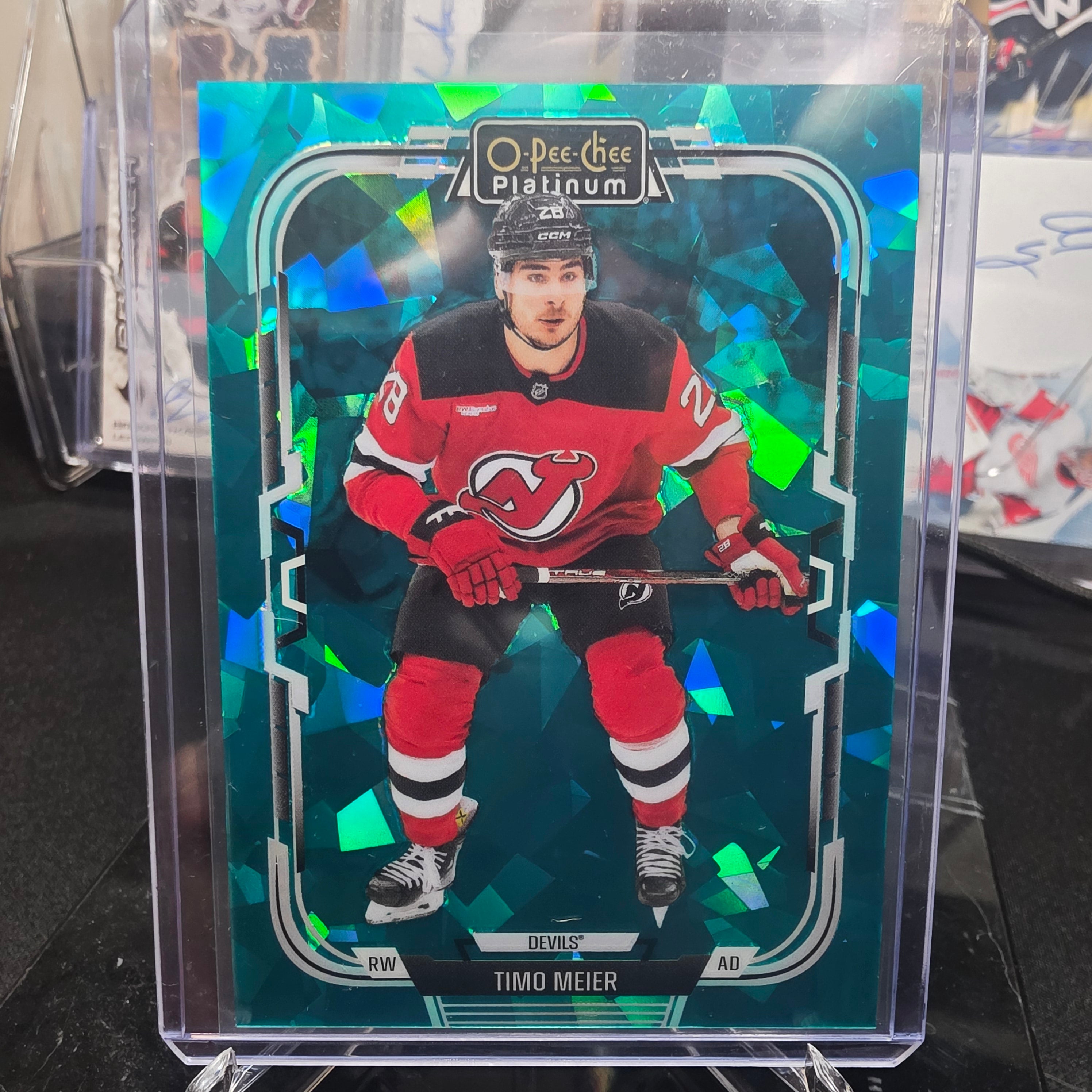 2025-26 O-Pee-Chee Platinum Turquoise Fragments 137 Timo Meier New Jersey Devils 110/249