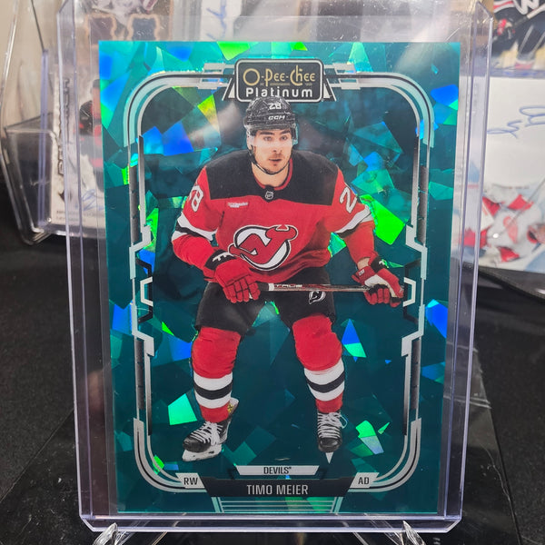 2025-26 O-Pee-Chee Platinum Turquoise Fragments 137 Timo Meier New Jersey Devils 110/249