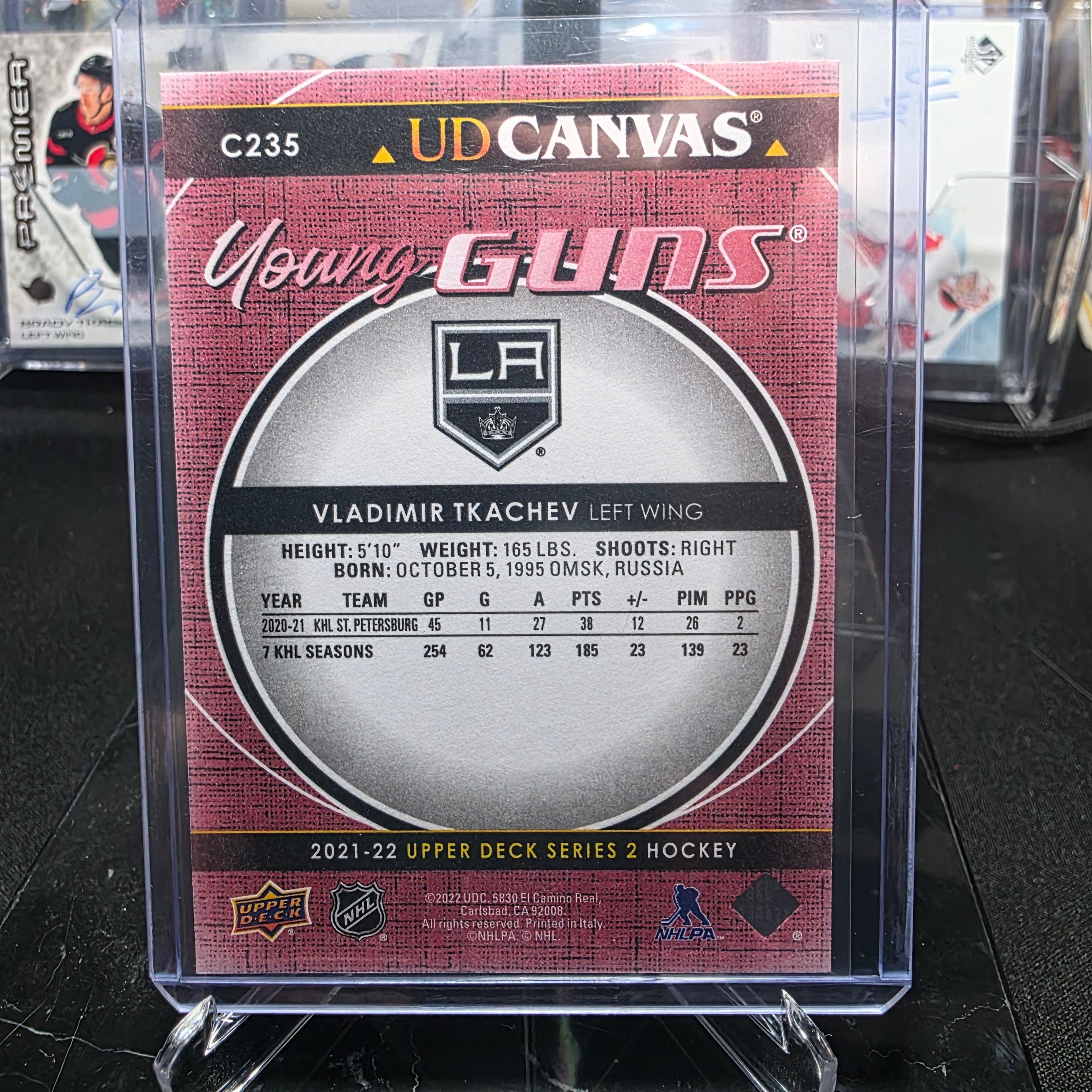 2021-22 Upper Deck Series 2 UD Canvas Young Guns Vladimir Tkachev #C235 Los Angeles Kings