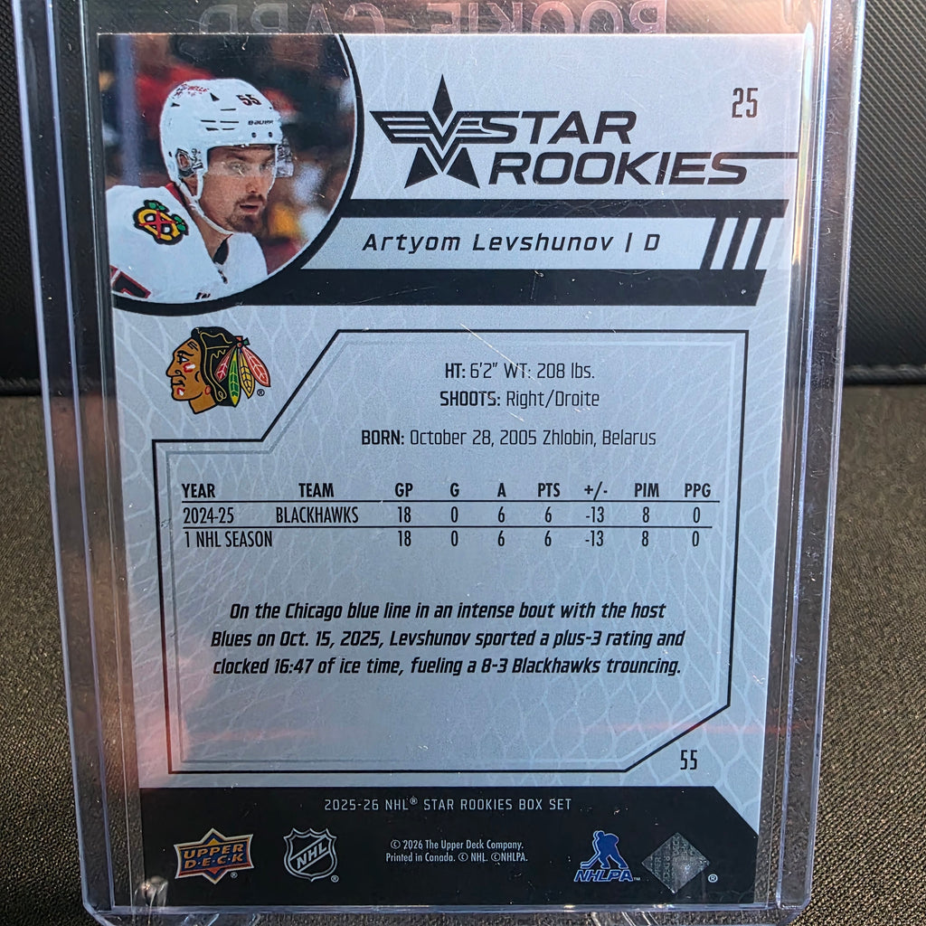 2025-26 Upper Deck Star Rookies Box Set 25 Artyom Levshunov Chicago Blackhawks
