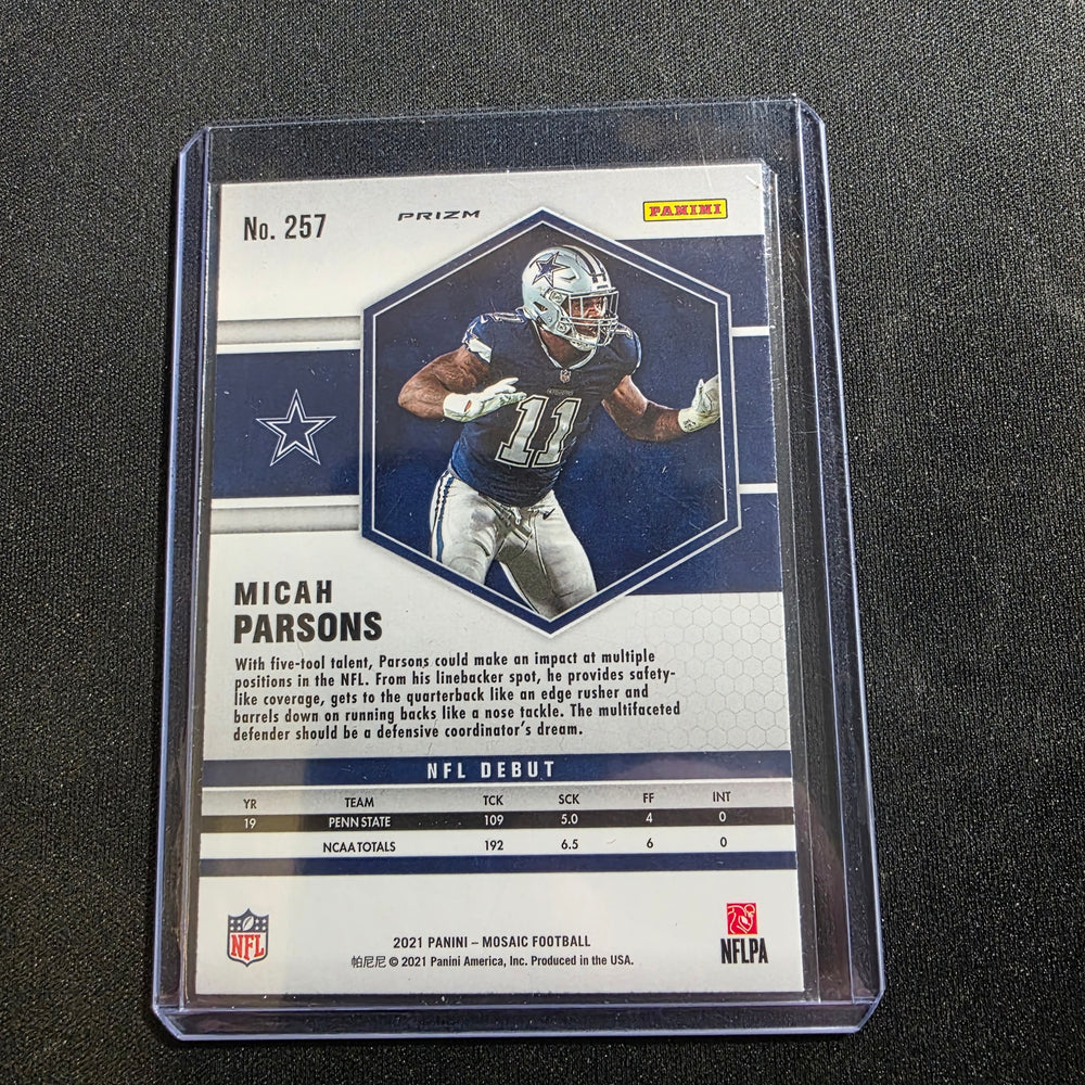 2021 Mosaic PINK NFL Debut Rookie Card #257 of MICAH PARSONS -- Cowboys