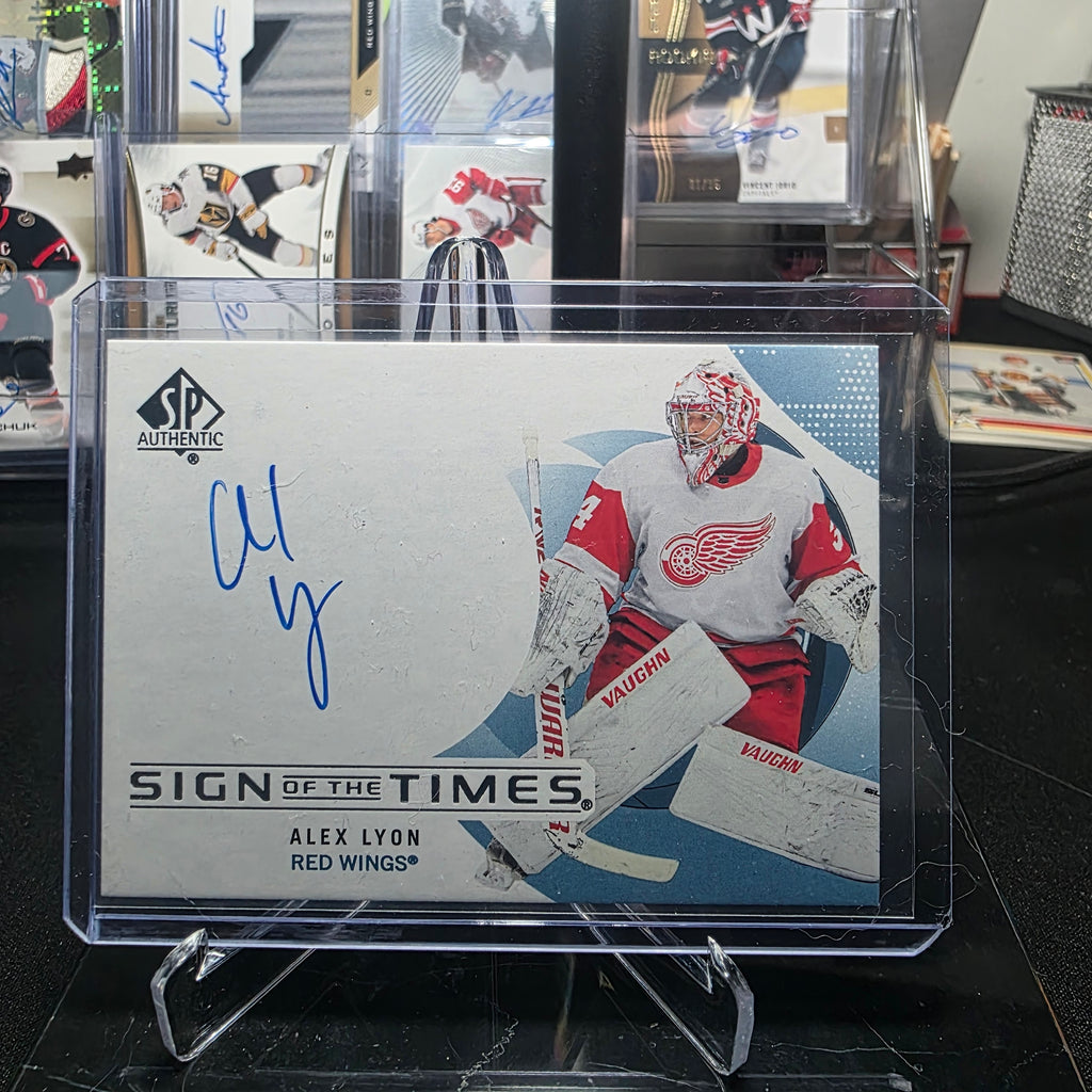 2024-25 SP Authentic Hockey Alex Lyon Sign of the Times Auto #SOTT-LY (Detroit Red Wings)