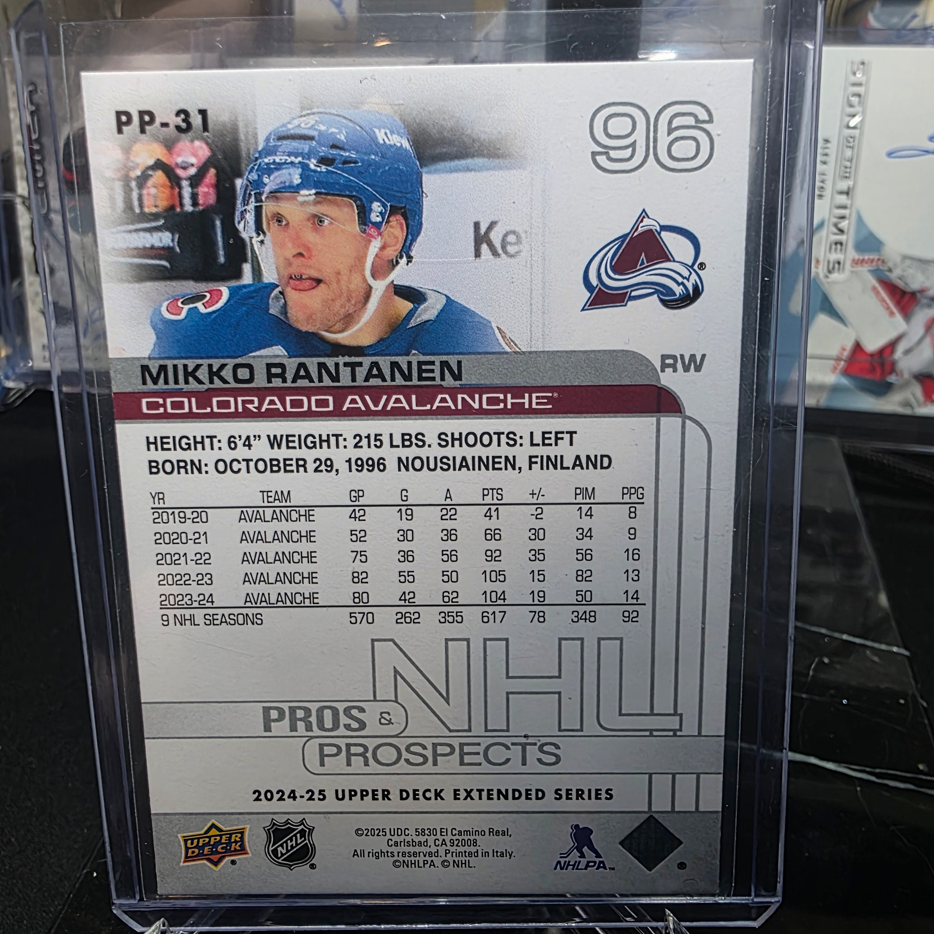 2024-25 Upper Deck Extended Series Mikko Rantanen #PP-31 Pros & Prospects Colorado Avalanche