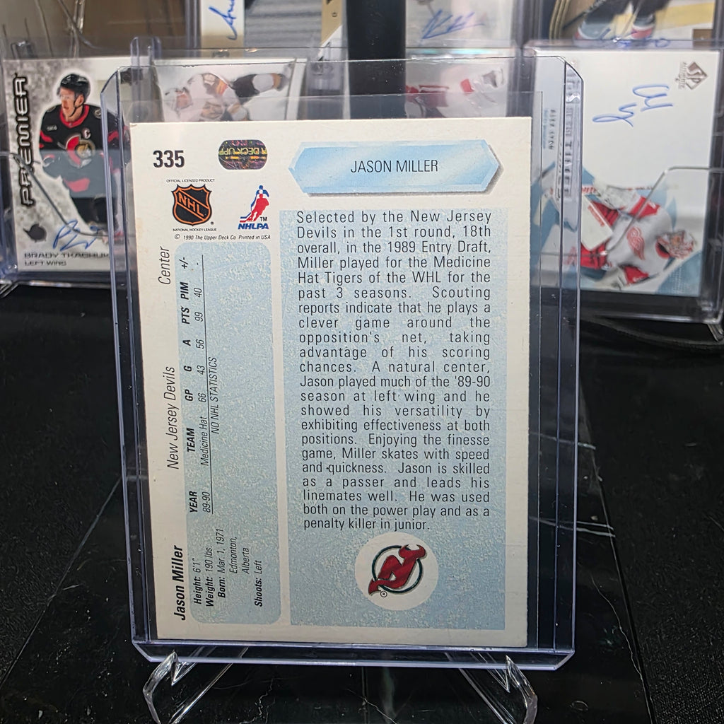 1990-91 Upper Deck Jason Miller #335 Star Rookie New Jersey Devils