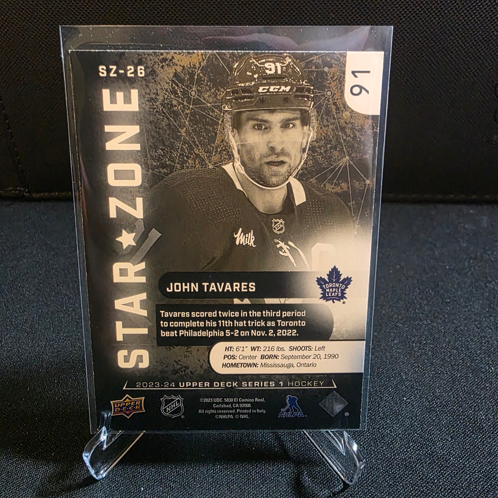 2023-24 UD Series 1 John Tavares Star Zone Triple Dimensions 23/50 SZ-26 Leafs