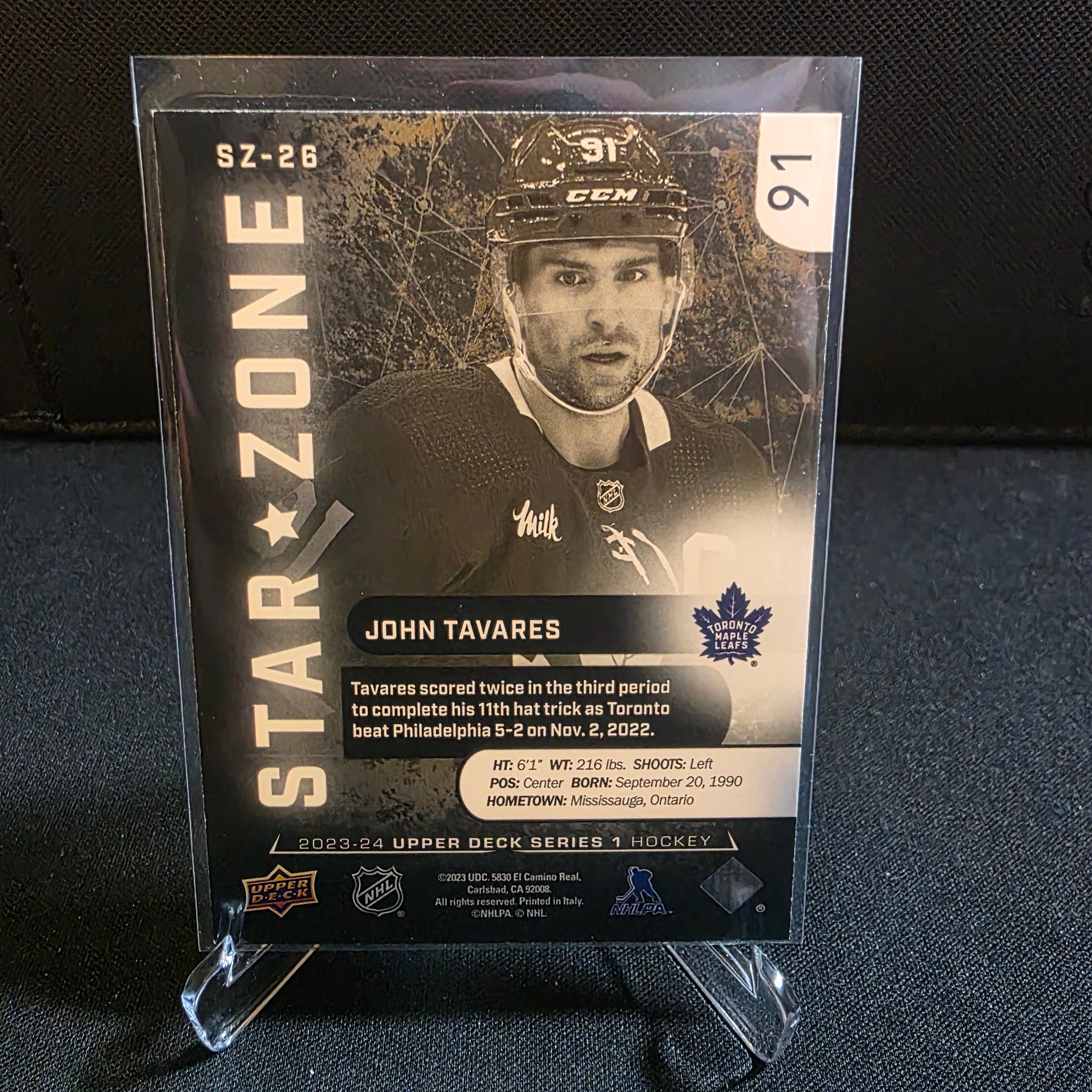 2023-24 UD Series 1 John Tavares Star Zone Triple Dimensions 23/50 SZ-26 Leafs