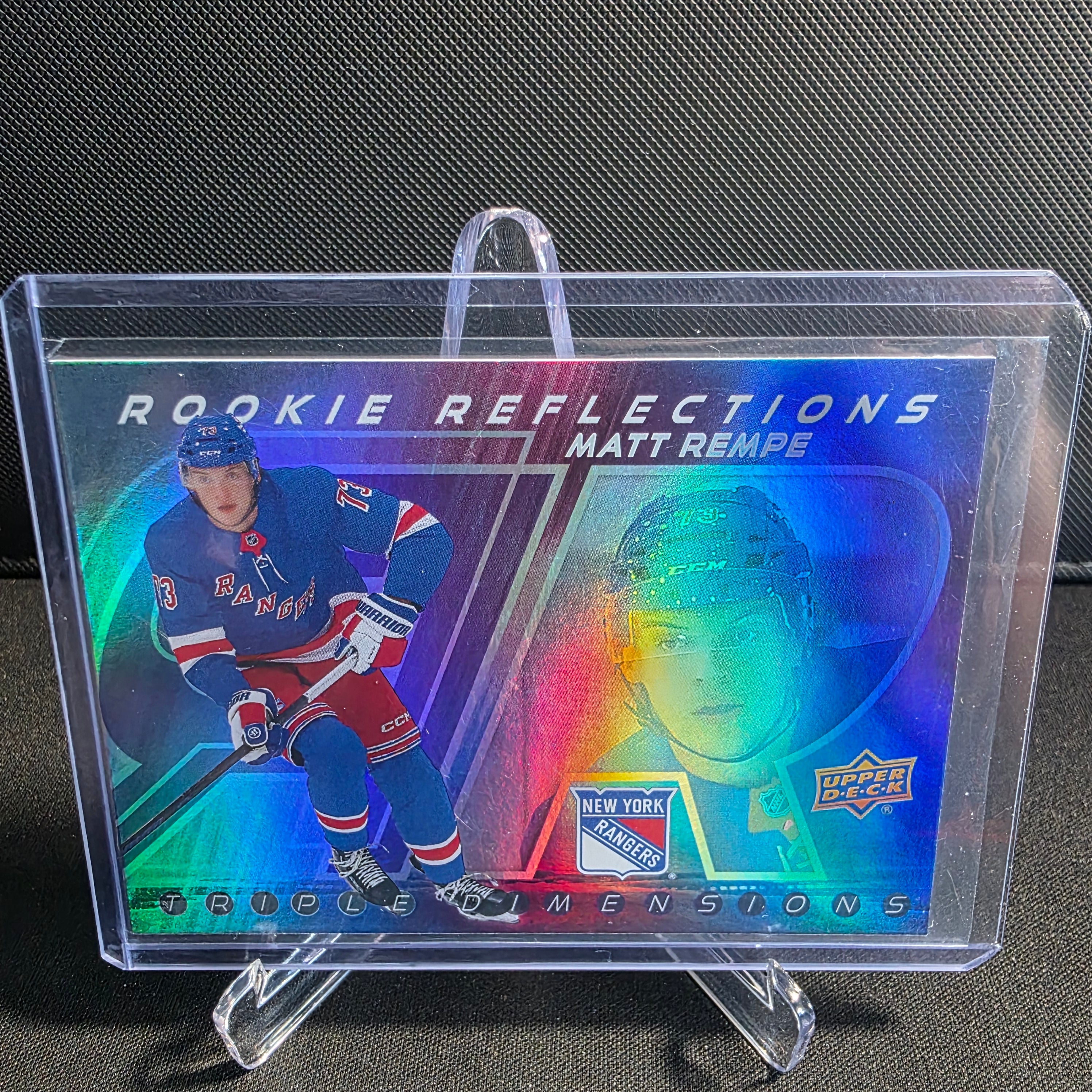 2024-25 Upper Deck Extended Series Triple Dimensions Rookie Reflections RR-30 Matt Rempe New York Rangers