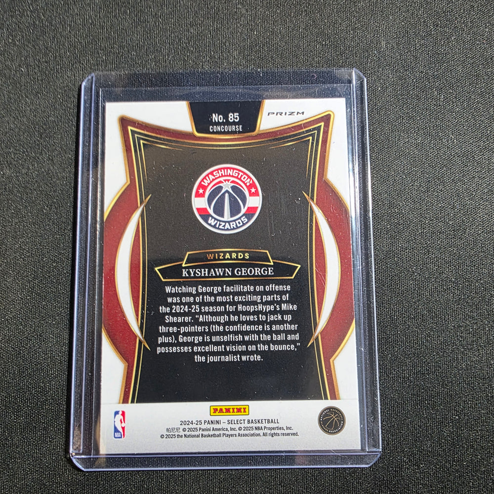 2024-25 Select Concourse Kyshawn George #85 Blue Prizm (RC) Wizards Silver