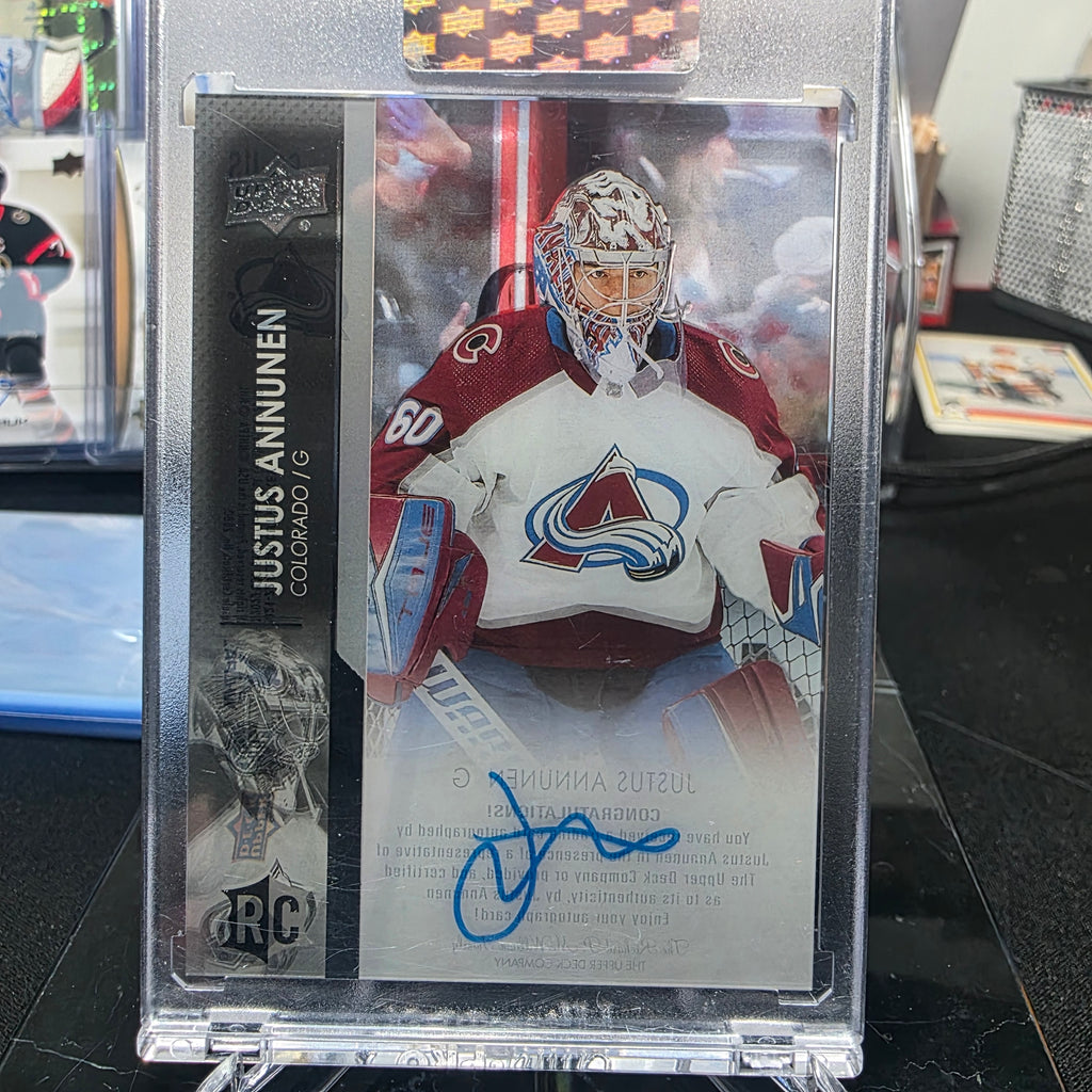 2021-22 Upper Deck Clear Cut Justus Annunen Rookie Auto #CC-US (Colorado Avalanche)
