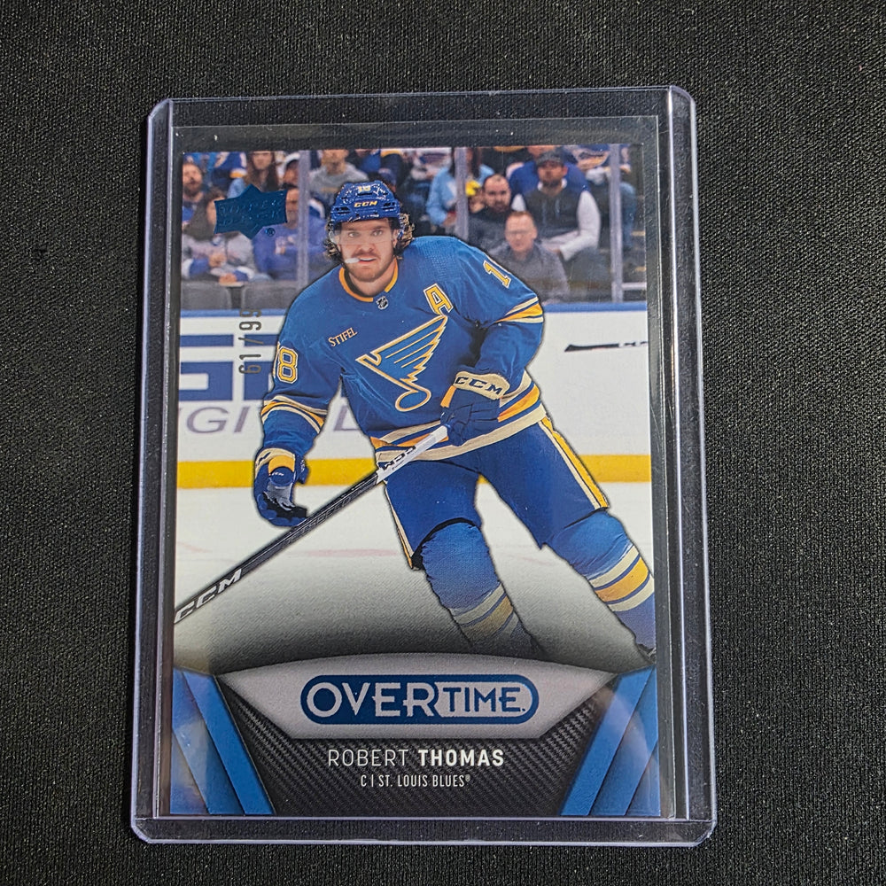 2024-25 UD Overtime Hockey Blue #60 Robert Thomas 61/99 St Louis Blues