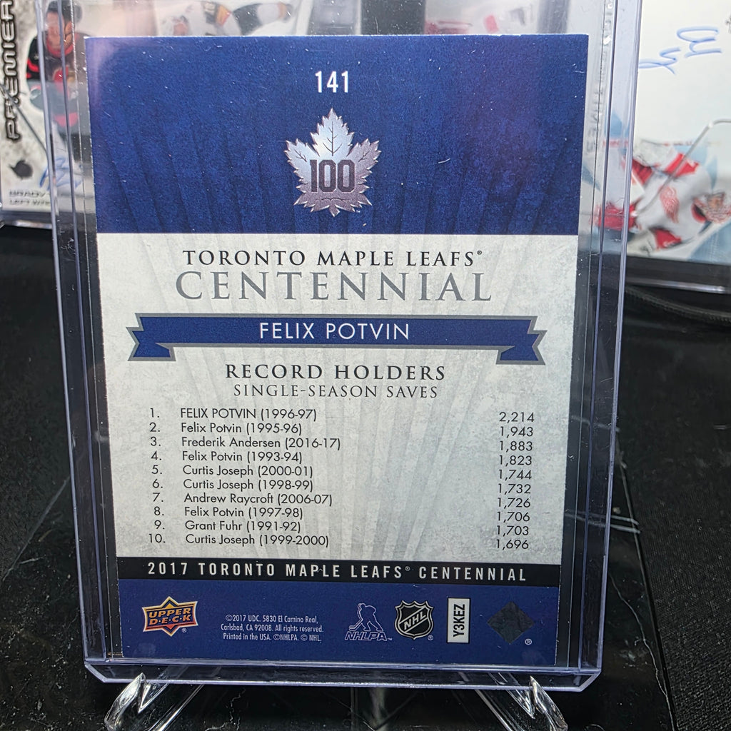 2017 Upper Deck Toronto Maple Leafs Centennial 141 Felix Potvin Record Holders Single-Season Saves