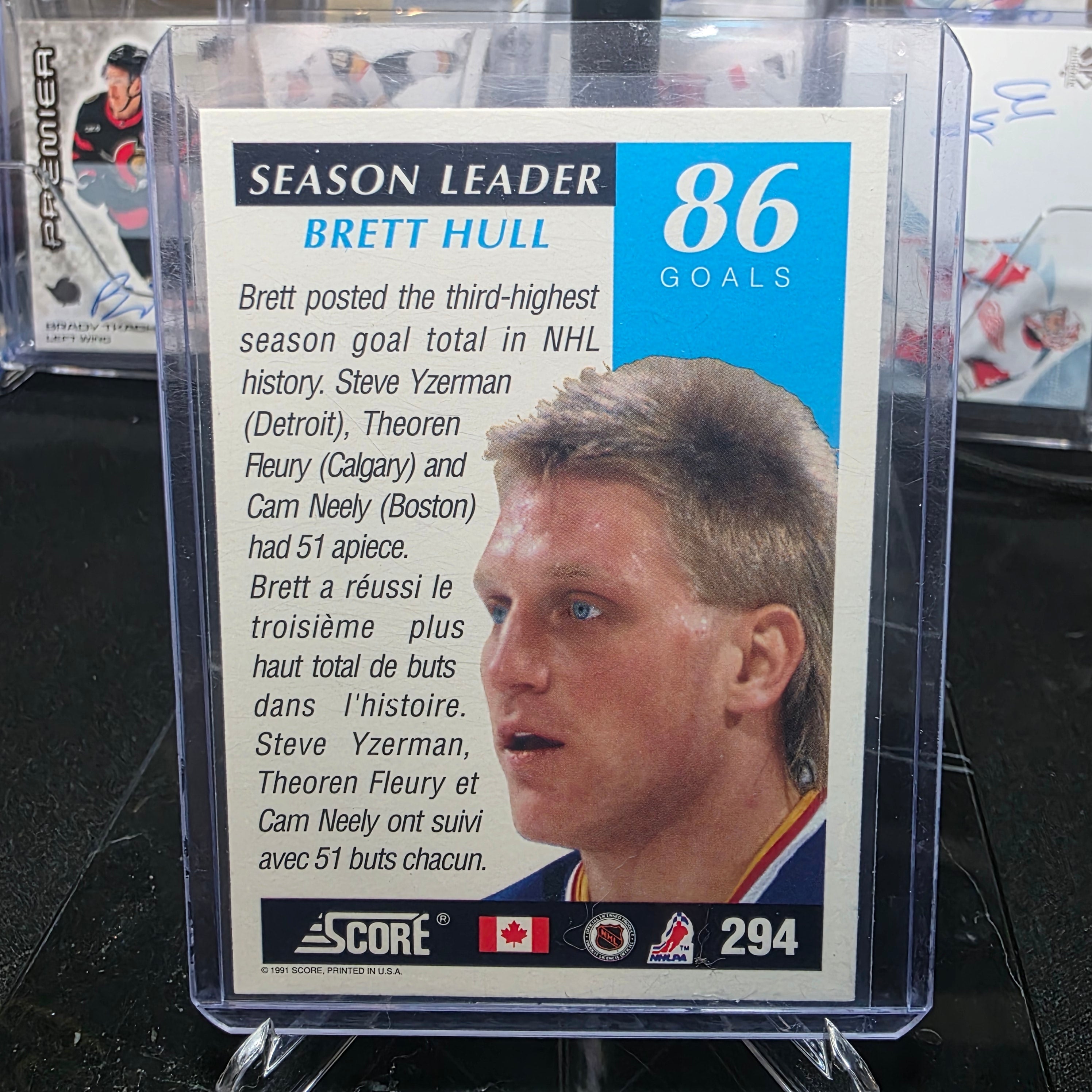 1991-92 Score Brett Hull #294 Season Leader Goals St. Louis Blues