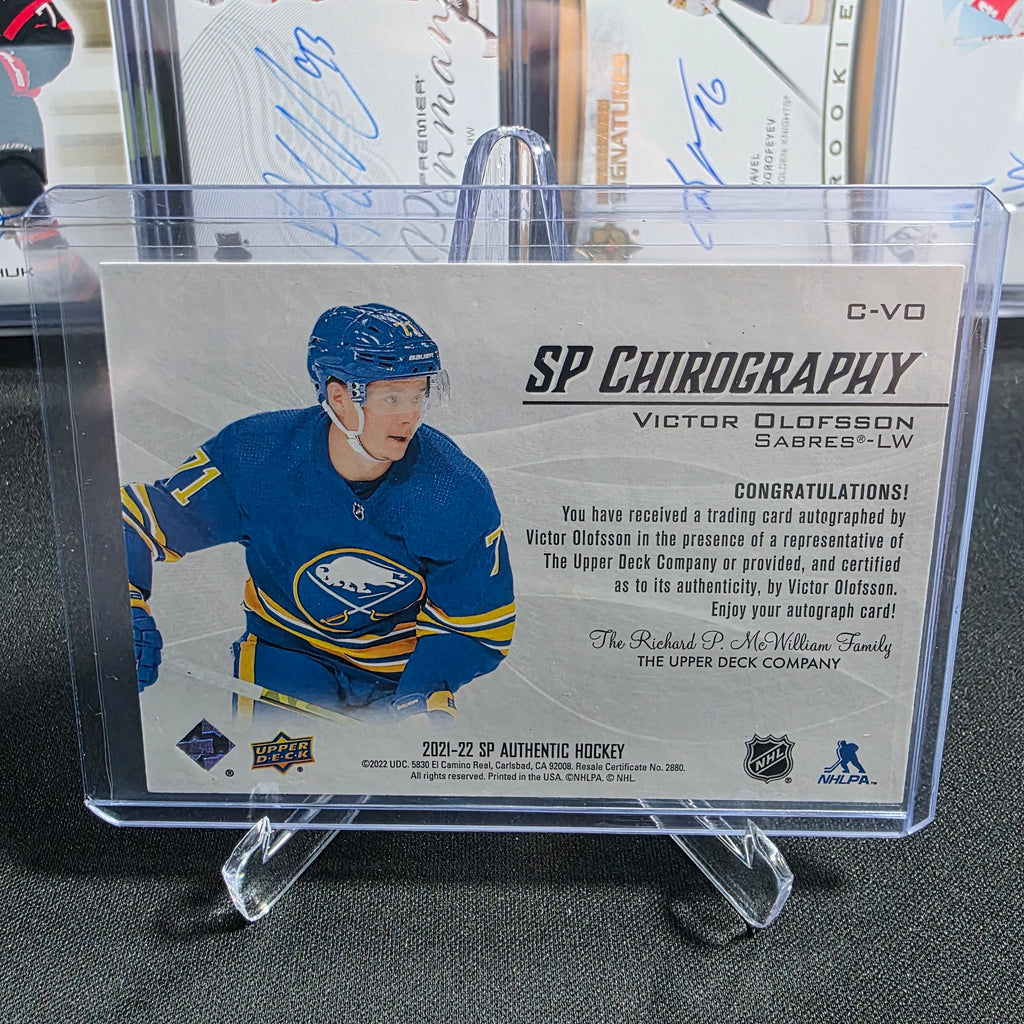2021-22 SP Authentic Victor Olofsson C-VO SP Chirography Auto Buffalo Sabres