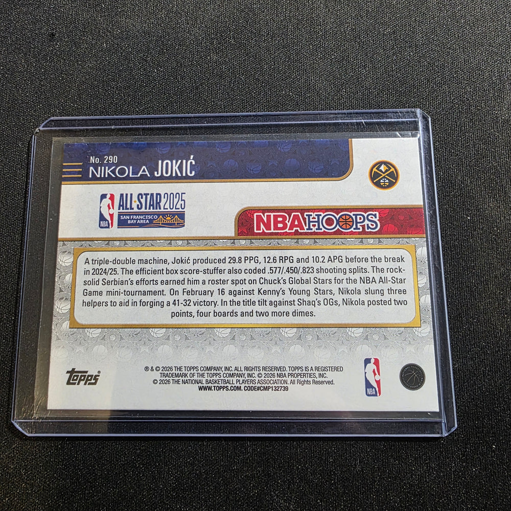Topps 2026 NBA Hoops All-Stars Nikola Jokić Denver Nuggets #290 Card