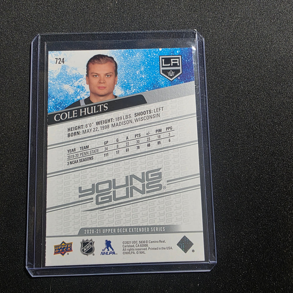 2020-21 UD Extended Cole Hults Young Guns #724 Los Angeles Kings