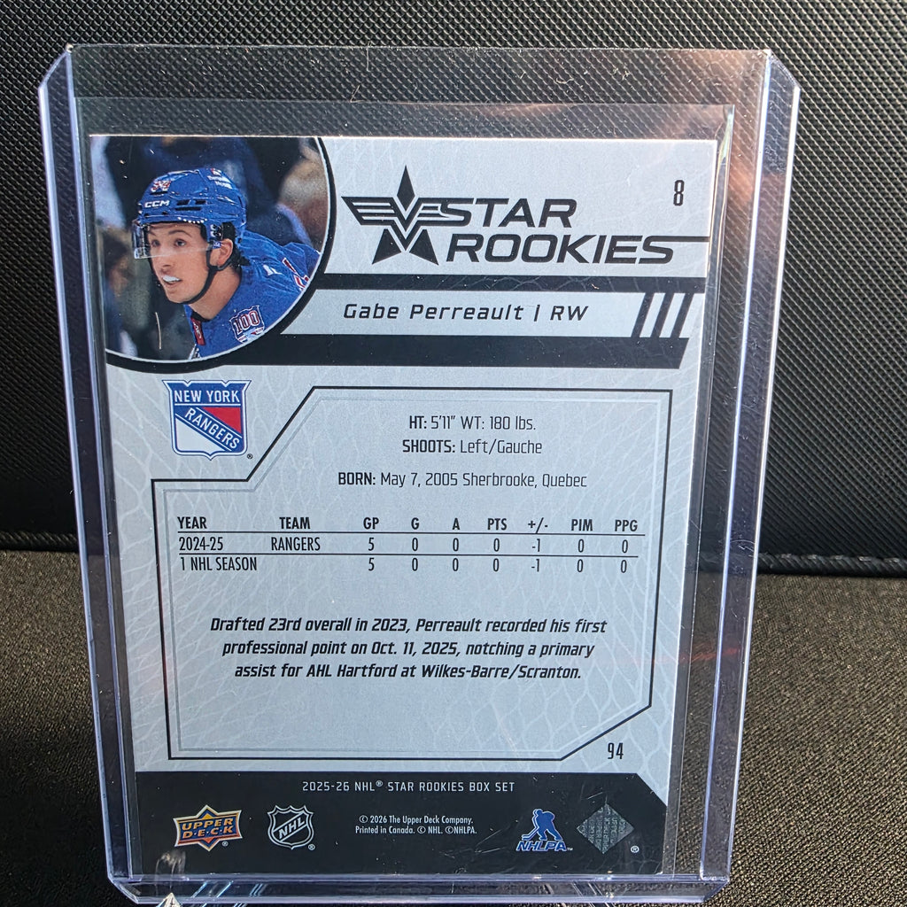 2025-26 Upper Deck Star Rookies Box Set 8 Gabe Perreault New York Rangers