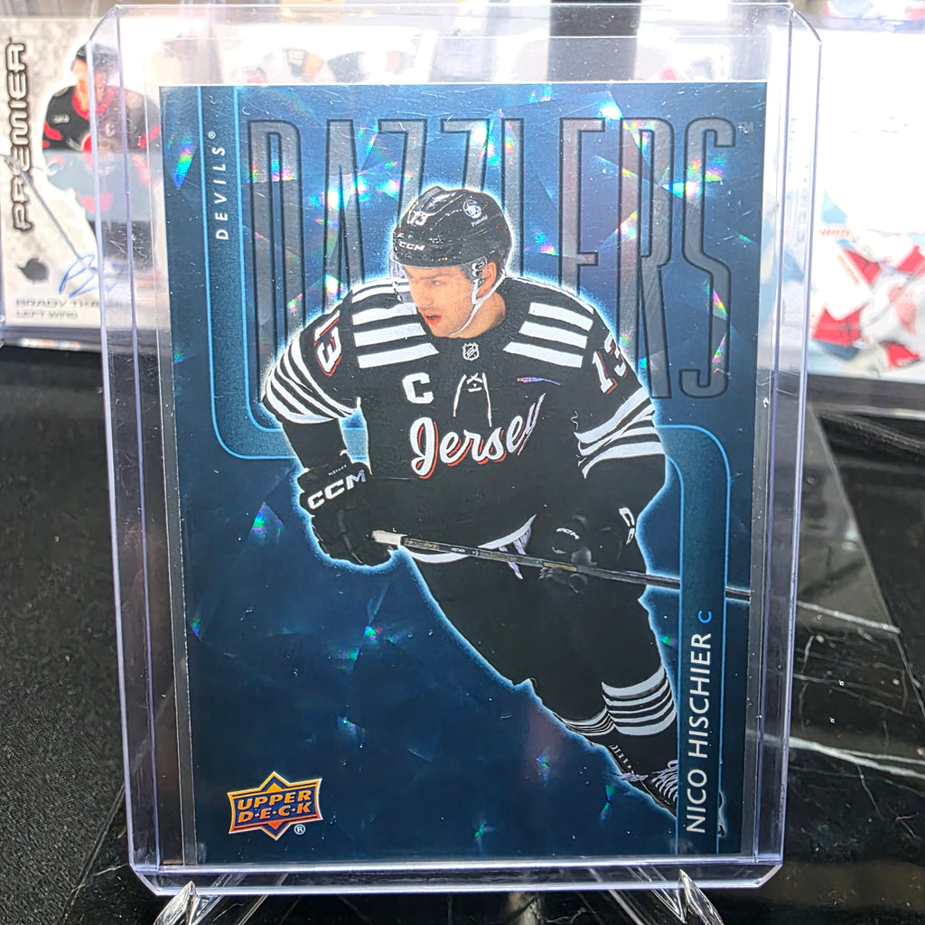 2025-26 Upper Deck Extended Series Nico Hischier #DZ-104 Dazzlers Blue New Jersey Devils