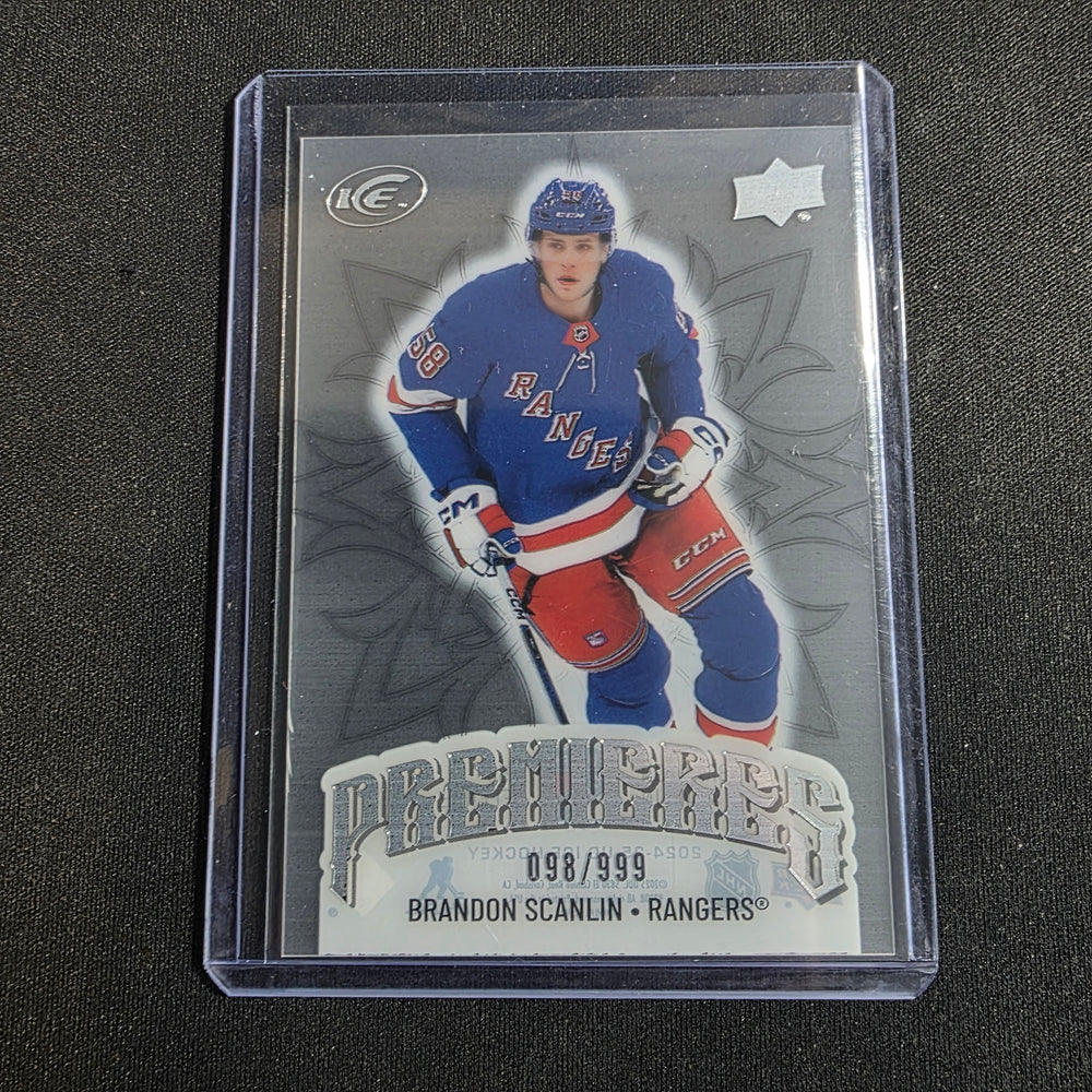 2024-25 Upper Deck Ice Premieres Brandon Scanlin RC 098/999 New York Rangers