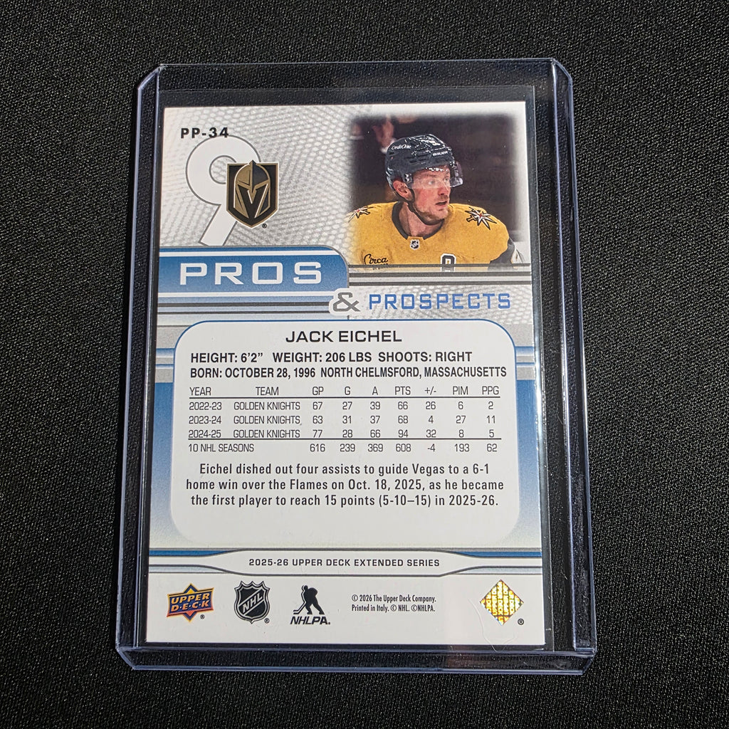 2025-26 Upper Deck Extended Series Pros & Prospects PP-34 Jack Eichel Vegas Golden Knights